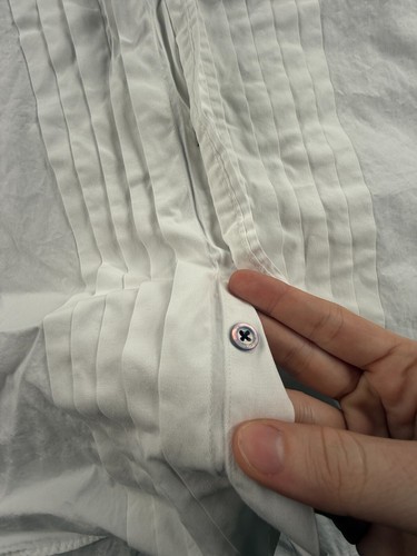 VTG Gitman Bros Tuxedo Shirt Men 16.5 37 Tall White Formal Dress Shirt USA Made - Picture 13 of 21