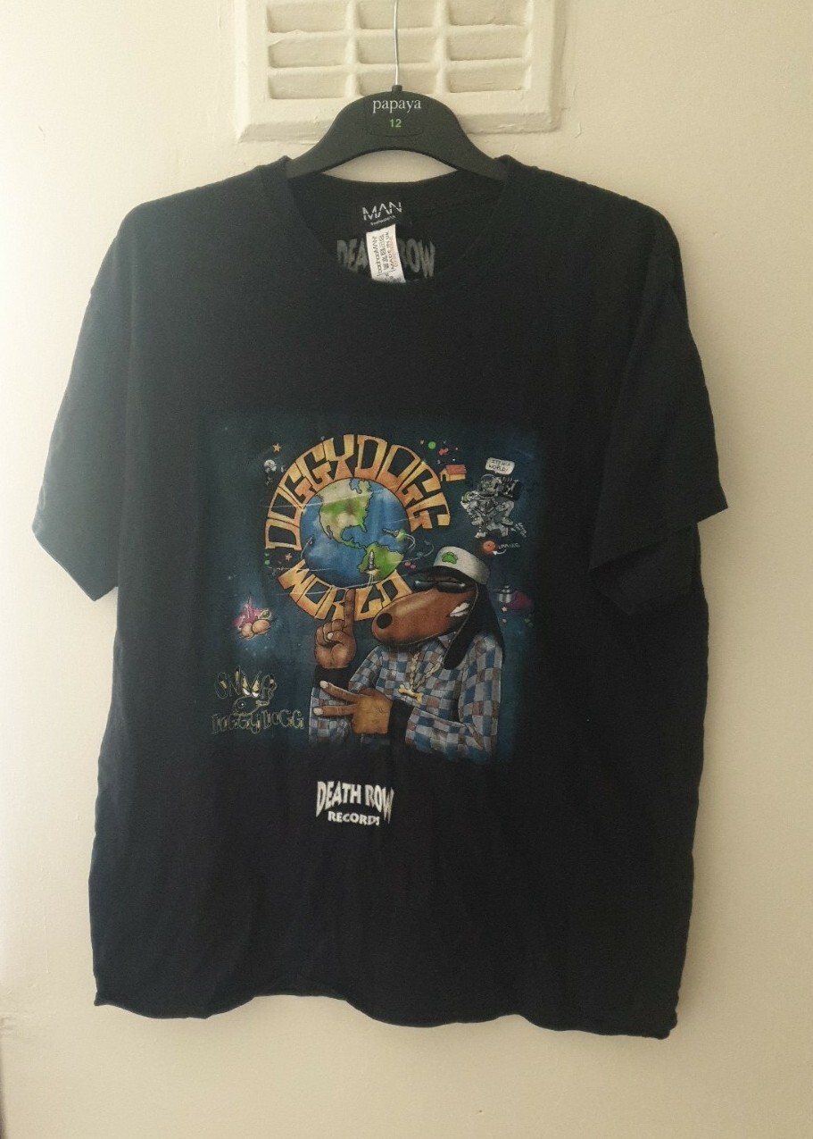 FILA Maglietta Death Row Records Doggy Dogg World Medium Nera Snoop Dogg