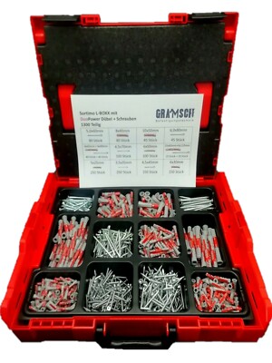 Fischer Duopower Dübel + Schrauben Set in L-Boxx 102 Duo Line   1300 Teilig !!! 