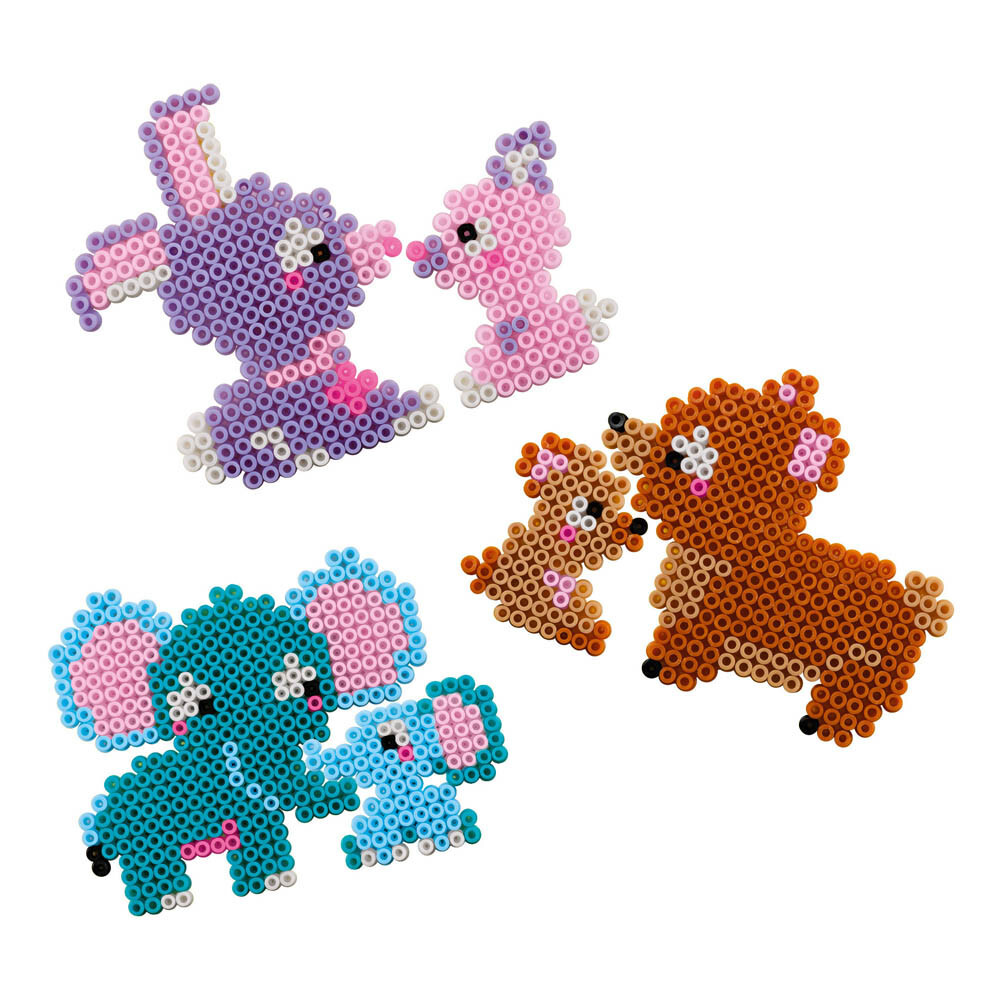 SES CREATIVE Beedz Cute Family Animals 1800 Iron-on Beads Mosaic