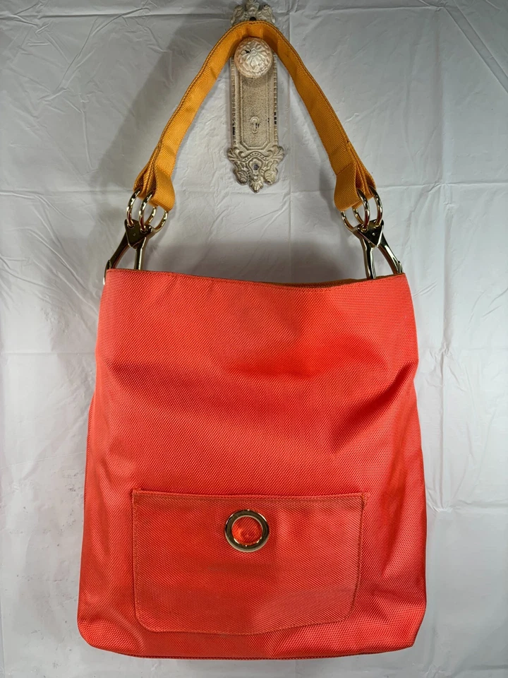 Bolso de Mano SR Cuadrado Sondra Roberts Grande Reversible Naranja con Bolsa Muñequera Foto 2 de 4