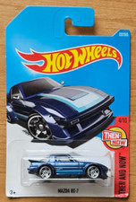 DVB01-D7B4 HOT WHEELS MAZDA RX-7 THEN AND NOW BLUE 4/10 337/365