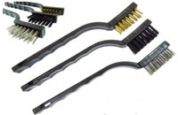 BüRstenset 3-Tlg StahlbüRste MessingbüRste NylonbüRste DrahtbüRsten-Satz 175Mm