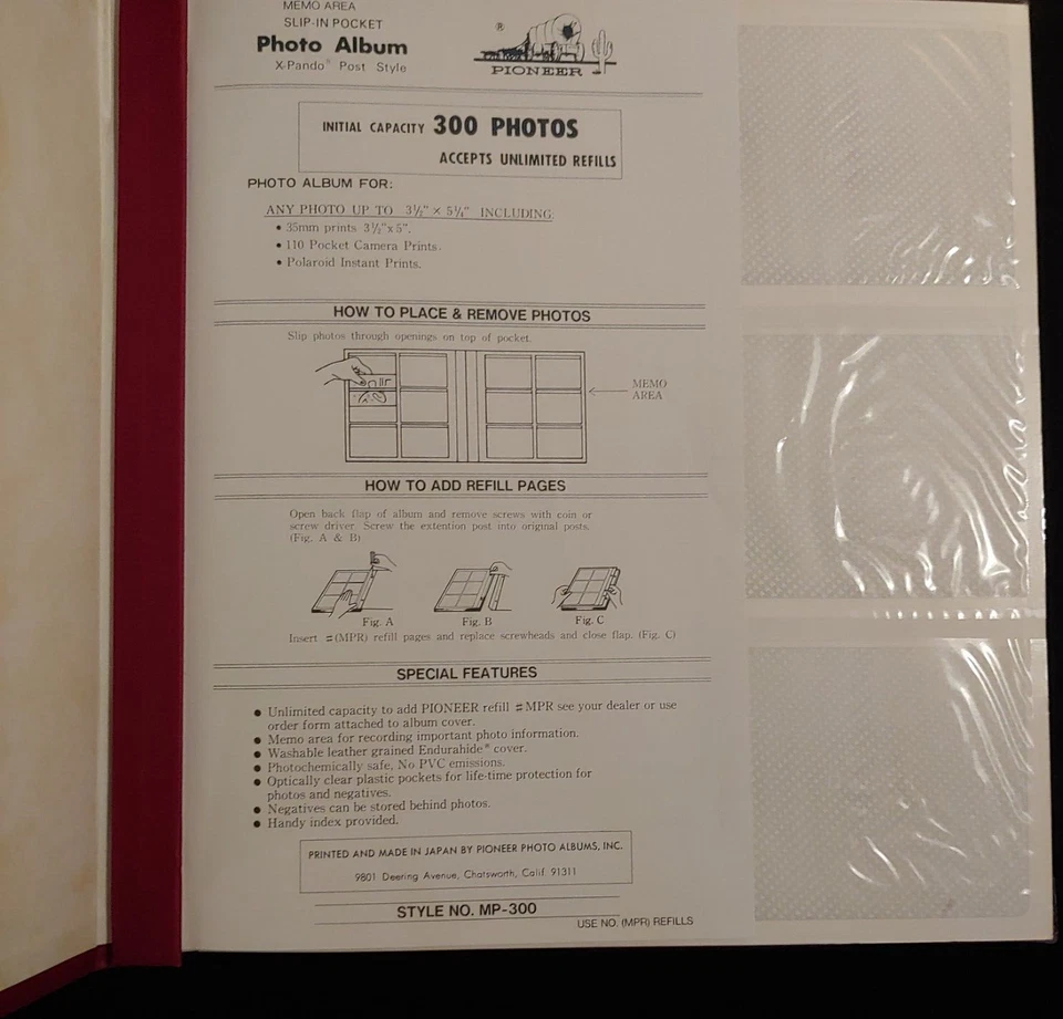Álbum de fotos Pioneer Le' Memo recargable 300 fotos BURGANDY Foto 4 de 4