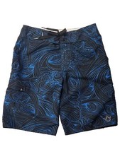 Rusty Boys Blue  Black Shorts Swim Trunks Boardshorts Size 14