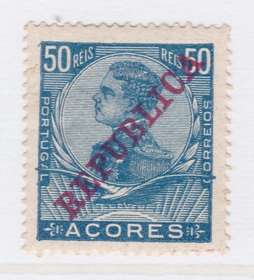 Portugal Acores Azoren 1911 D. Manuel Optd REPUBLICA 50r MH* A27P28F23720