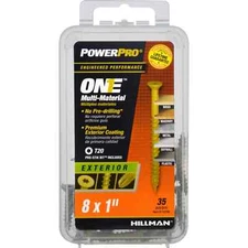 Power Pro ONE Multi-Material Construction Screws, 8 x 1 inch, 35 pcs per Pack