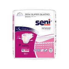 Seni Super Quatro Severe Absorbency Incontinence Brief, Extra Large PK/8 