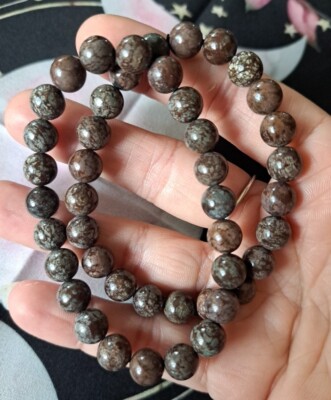 Beautiful Llanite Handmade 8mm Crystal Bead Bracelet - Que Sera Galaxy Rhyolite