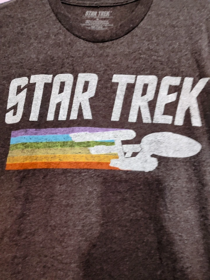 BOYS SZ S YOUTH VINTAGE STAR TREK MULTI-COLOR T-SHIRT SS SPACE CRAFT - Image 2 of 4