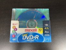 MAXELL COLOR DVD-R 10 PACK 4.7GB 120 MIN