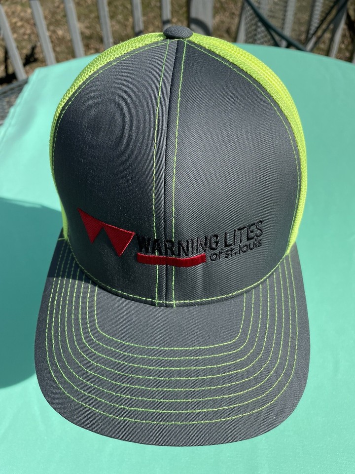 Warning Lites Of St Louis Ball Hat Cap Gray & Yellow Mesh Adj. Pacific Headwear eBay