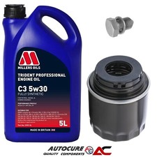 FOR SKODA FABIA 1.2 2010-14 PETROL SERVICE KIT OIL FILTER  & 5L MILLERS C3 OIL