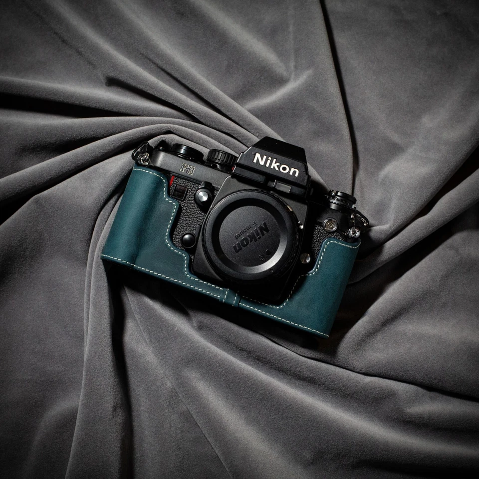 For Nikon F3 Case Real Genuine Leather Half Camera Case Bag Cover - Image 2 of 4
