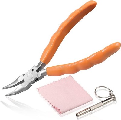 LEONTOOL 6 Zoll gebogene Spitzzange Edelstahl Brillenreparaturzange