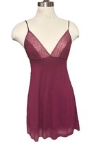 Victoria  s Secret Size Xs Burgundy, Lace, Trimmed Baby Doll Nighty