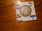 1911D silver Barber Half Dollar F SWEET!!!! COOOOOOOOL!!!!!!
