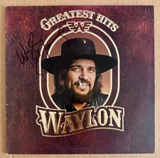 WAYLON JENNINGS HAND SIGNED LP ALBUM RECORD VINYL GREATEST HITS THE HIGHWAYMEN