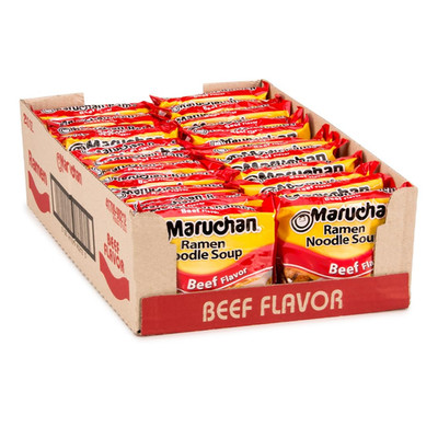 Ramen Beef, Instant Ramen Noodles, Ready to Eat Meals, 3 Oz, 24 Count