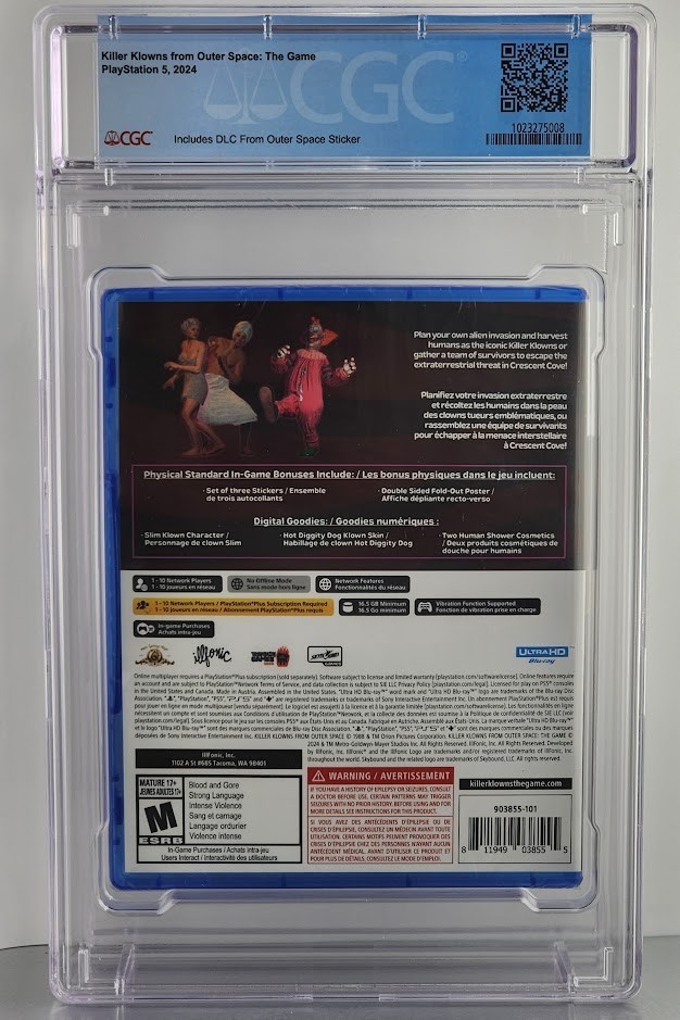 Killer Klowns From Outer Space Sony Playstation 5 PS5 - Classificato CGC 10 A++ SIGILLATO foto 2