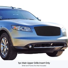 For Infiniti FX35 03-08 APG 1-Pc Polished 8x6 mm Horizontal Billet Main Grille