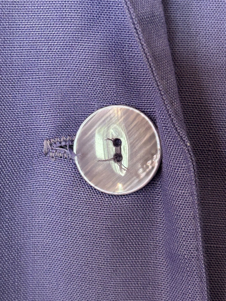 Vintage Bobbie Brooks One Button Blazer Purple Woven Rayon Blend USA Sz XL 16-18 - Image 3 of 4