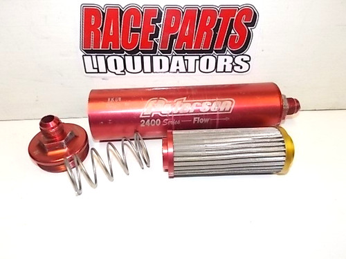 45 micron Peterson 2400 inline oil / fuel filter #10 ends race wix 112524-16