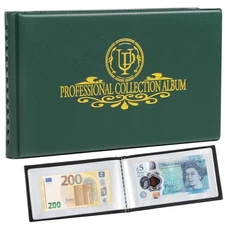 World Banknote Collecting Album Clear Currency Holder Storage Book Coins Papers
