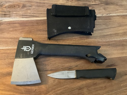 Gerber Gator Combo Axe Hatchet/Knife Forged Steel Gator Grip w/ Sheath