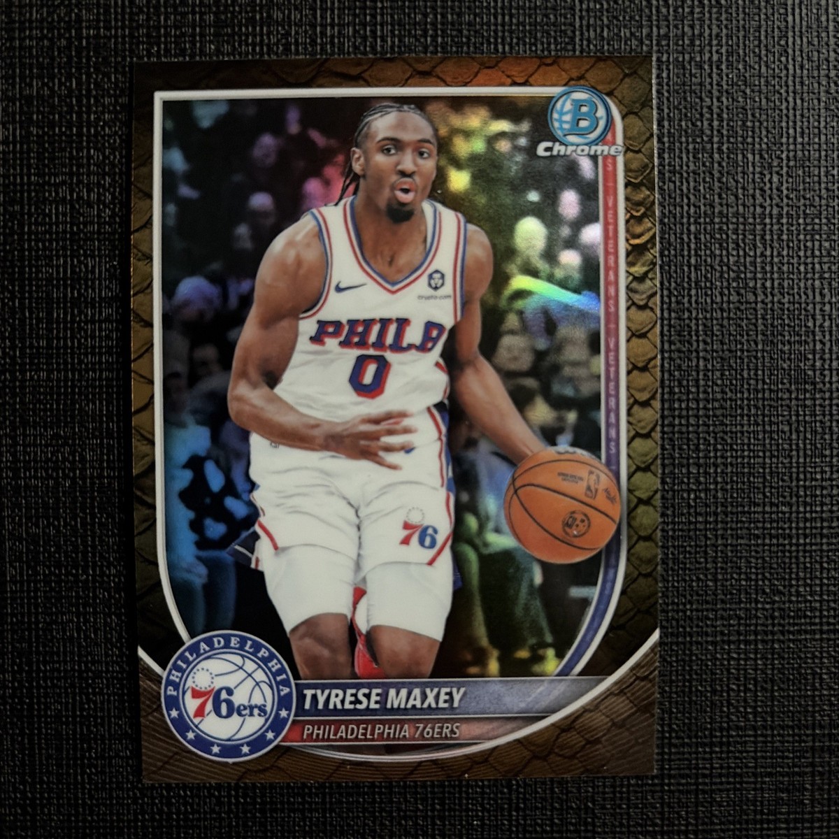 2025-26 Bowman #BCV-66 Tyrese Maxey Chrome Reptilian Refractor | eBay
