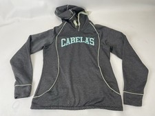 Cabelas Logo Hoodie Sweatshirt Womens Size M Gray