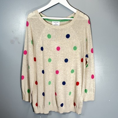 Antoni & Alison Baumwolle gepunktet Pullover Top Größe Large UK 14 mehrfarbig gepunktet