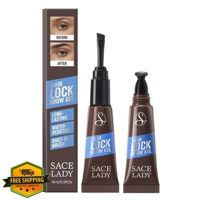 SACE LADY 24H Eyebrow Gel Waterproof Brown Built-in Brush Long-Lasting