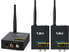 1mii 3-in-1 2.4GHz Wireless Audio Transmitter & Receiver for TV, 20ms Ultra Low