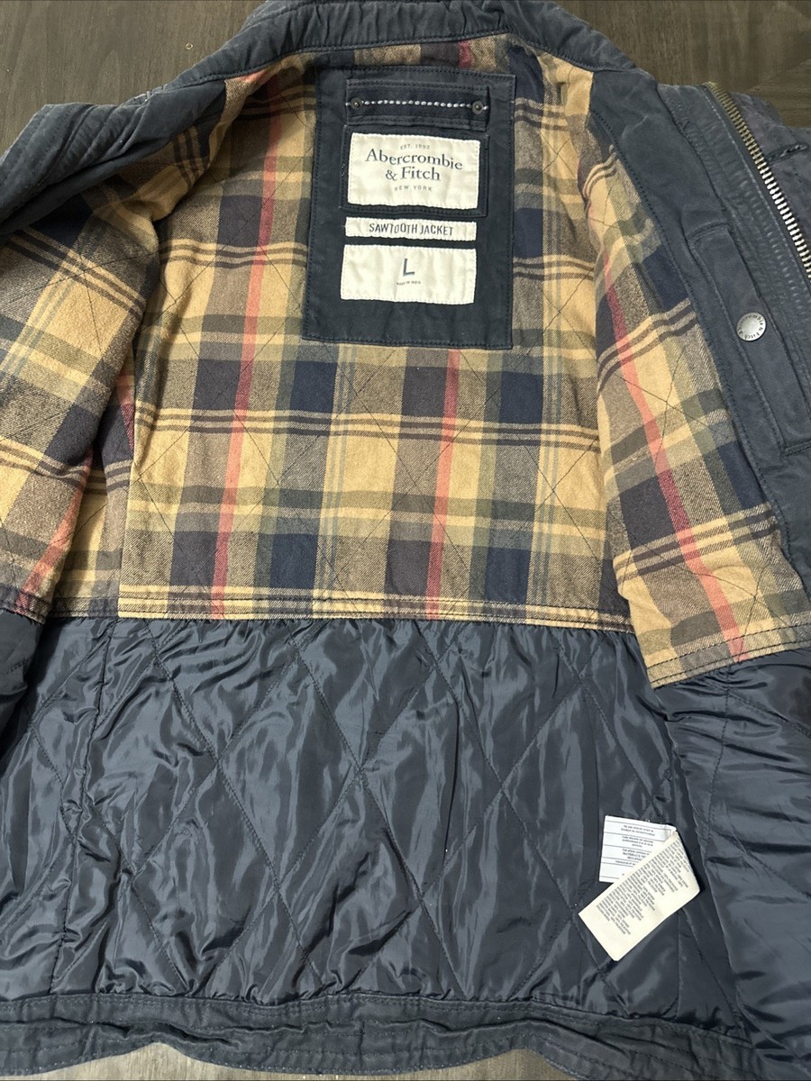 Abercrombie and Fitch Mens Sawtooth Jacket Large navy Vintage Y2K