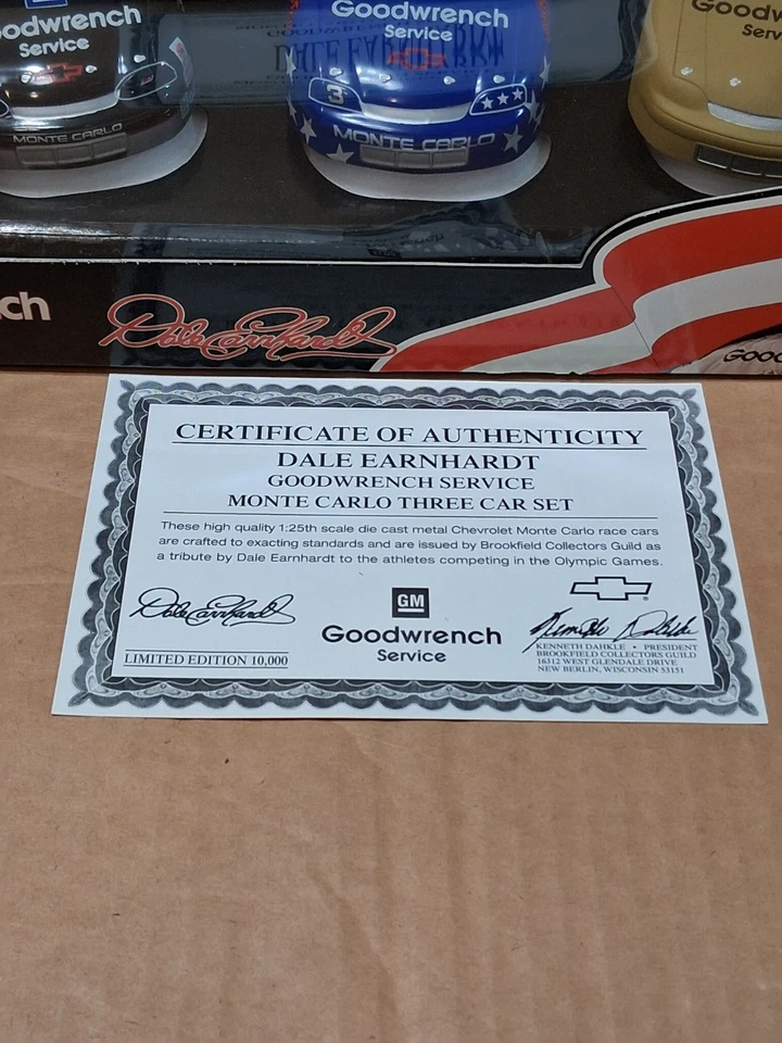 Dale Earnhardt 1/25 3 Car Die Cast Set With COA - Image 2 of 4