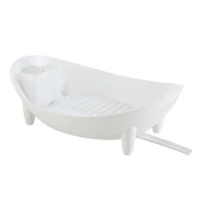 Dish Drying Rack Oval Shaped Drainer With Utensil Holder Plate Bowl Cutlery Stor