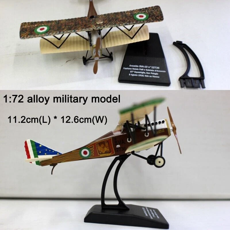 1:72 Modello Militare Diecast Biplano Ansaldo SVA.10 Italiano - Aereo Collezione - Immagine 2 di 4