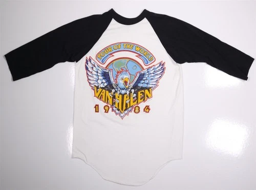 Van Halen Vintage Tour of the World Baseball Concert Sh 1980s vintage concert t-shirt, vintage, single stitch, B+ condition