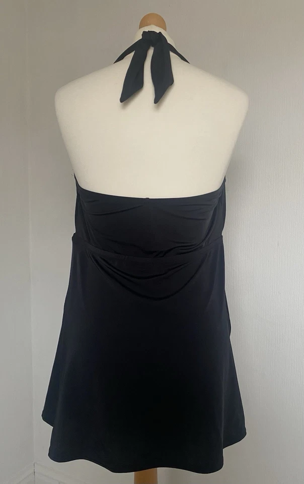 Women’s Elomi Swimwear Black Patterned Halter neck Tankini Top Size 16 - Image 3 of 4