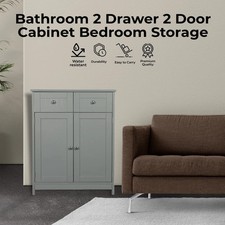 Bathroom 2 Drawer 2 Door Cabinet Bedroom Storage Dresser Cupboard Vanity Unit uk
