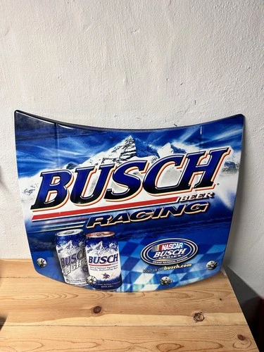 Vintage Busch Beer Racing Car Hood NASCAR Metal Beer Bar Sign 29" x 25"