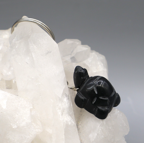 JASPIS schwarz dunkel Schlüsselanhänger SCHILDKRÖTE Edelstein-Anhänger c2