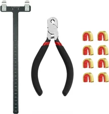 Archery Bow String Nocking Points Set with T Square Ruler Black