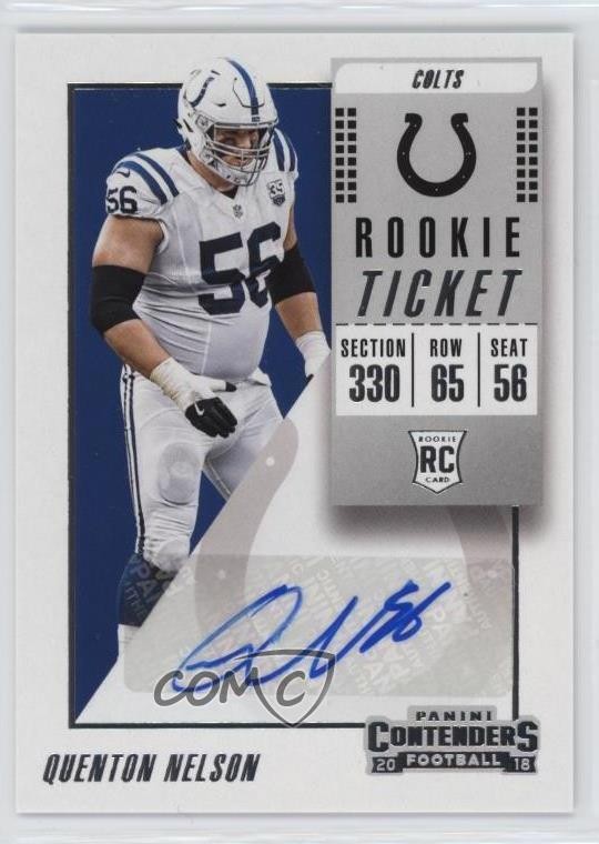 2018 Panini Contenders Ticket Quenton Nelson #230 Rookie Auto RC p8f