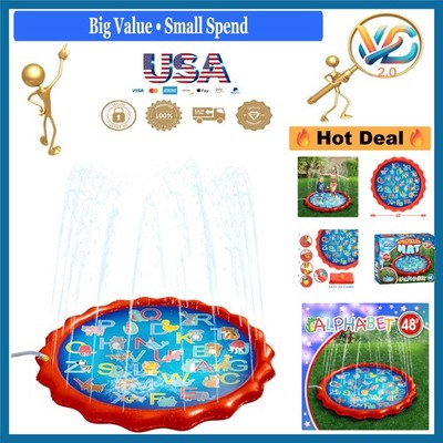 48-Inch Toddler Splash Pad Water Mat Outdoor Kids Toy Yard Fountain