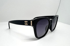 Authentic CHANEL Sunglasses 5482 Women Frames Black Gold Pearl New With Box