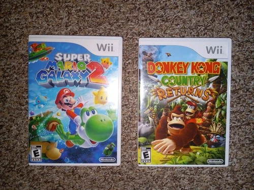 Nintendo Wii Lot Of 2 Games Shooting Used Tested Maro Galaxy 2 Donkey Kong