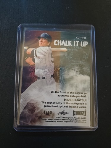 Baseball 2025 foglia metallo Hideki Matsui Chalk It Up Auto #/10 🔥📈 - Foto 2 di 3