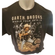 New Garth Brooks T-Shirt Men Size XXL World Tour 2014 Concert Black Double Side
